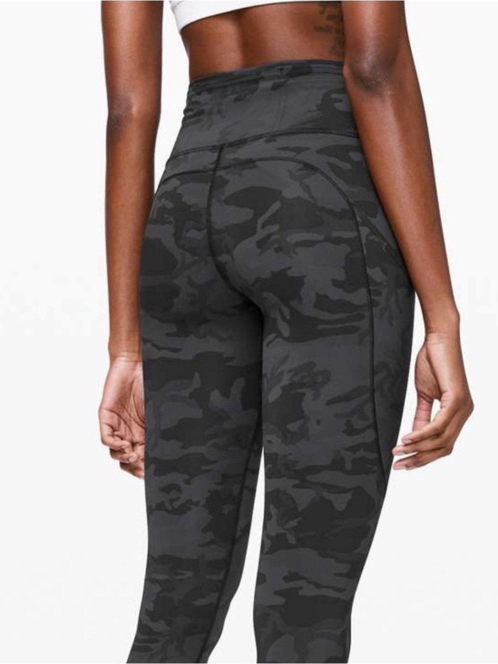 lululemon athletica Black Camo Leggings with Logo